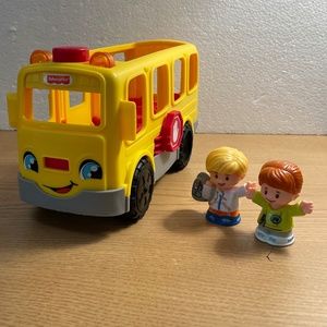 Fisher Price Little People Sit With Me School Bus w Sounds & Lights Driver & Kid